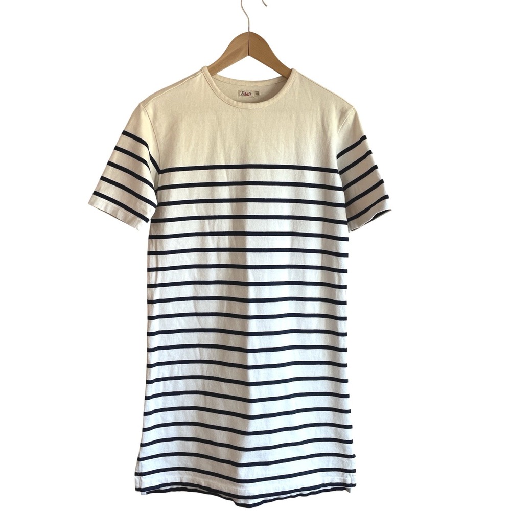 Faherty XS White Blue Striped Shirt dress Jersey Short Sleeve Nautical
